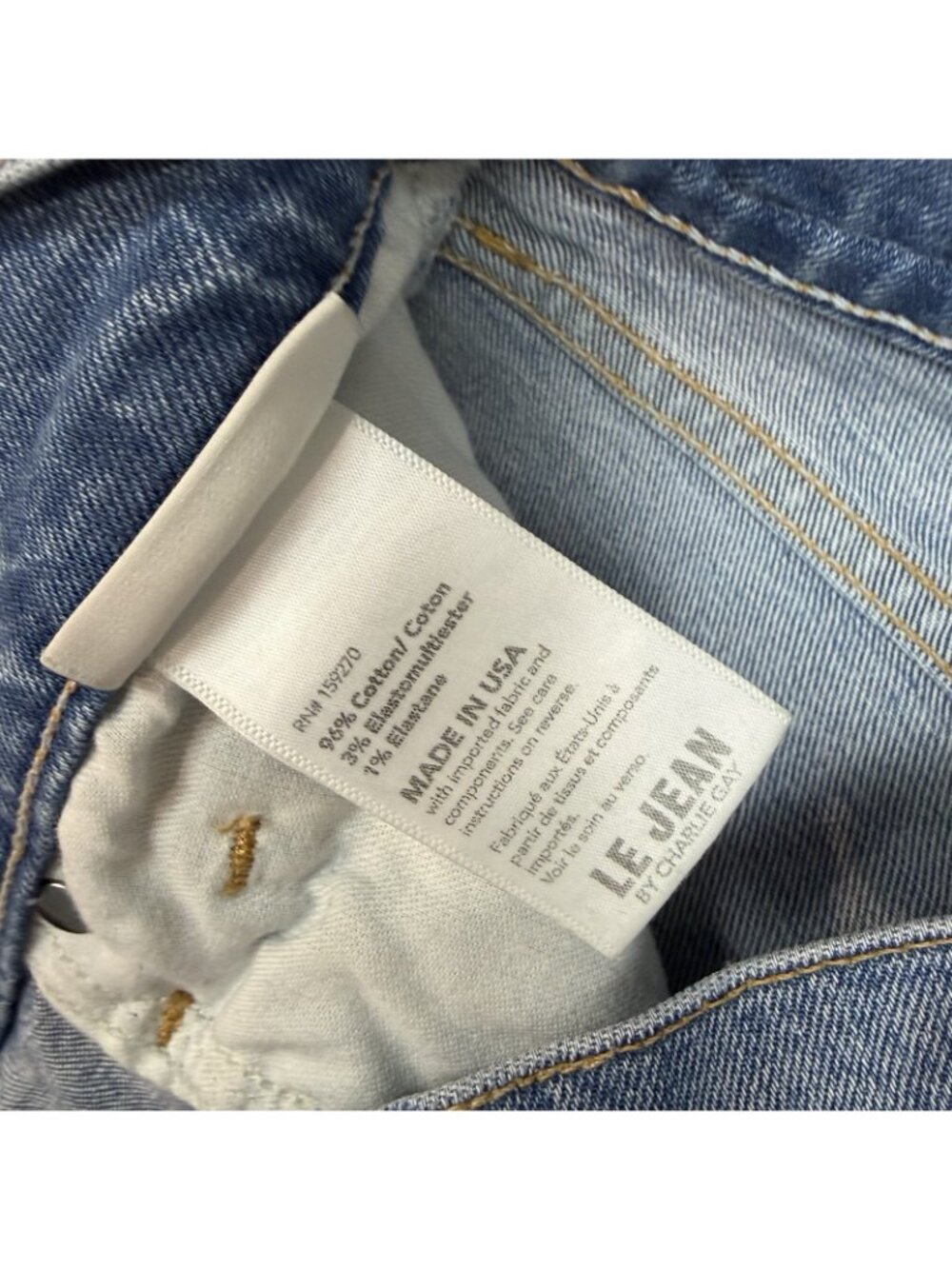 LE JEANS by Charlie Gay Sabine Ankle Straight Size 29 Waist Distressed Raw Hems - Picture 9 of 10